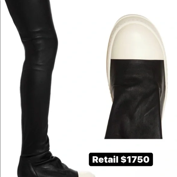 Rick owens stocking boots multiple sizes lambskin NEW - Picture 3 of 3